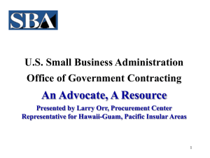 PCR Presentation Generic - Pacific Island Small Business
