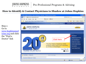 How to Identify & Contact Physicians to Shadow at Johns Hopkins