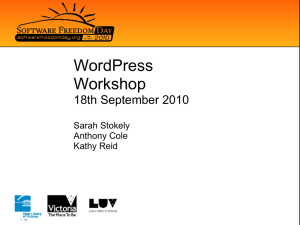 Software Freedom Day Melbourne 2010 WordPress Workshop notes