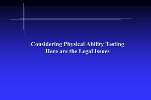 Considering Physical Ability Testing – Here are the Legal Issues