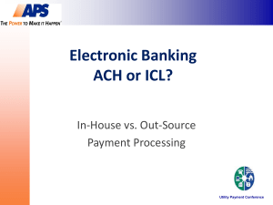 Electronic Banking ACH or ICL?