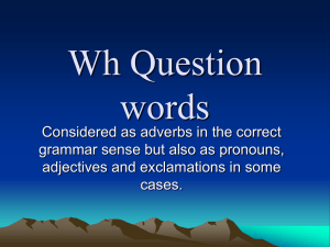 Wh Question words