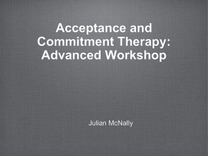 Introduction to Acceptance and Commitment