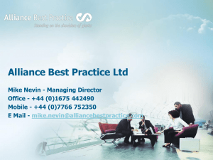 An introduction to Alliance Best Practice Ltd