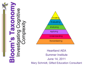 Bloom`s Taxonomy A Differentiation Essential