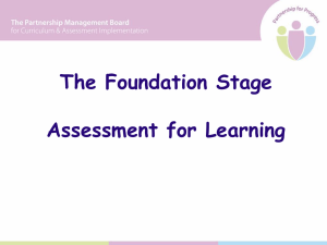 Assessment for Learning - WELB Curriculum and Advisory Support