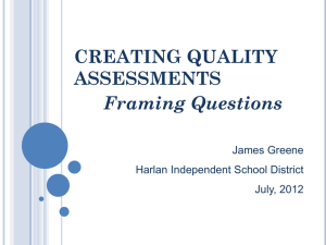 Framing Questions - Harlan Independent Schools