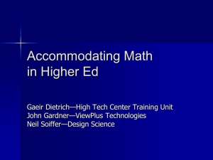 Math Accommodations - Accessing Higher Ground