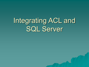 Integrating ACL and SQL Server