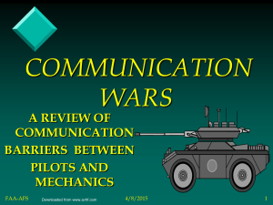 Communication Barriers: Pilots / Mechanics
