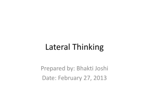 Lateral Thinking - Head Scratching Notes