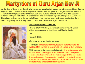 Shaheedi of Guru Arjan Dev Jee