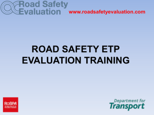 ROAD SAFETY ETP EVALUATION TRAINING