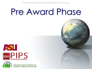 Pre-Award Presentation - Performance Based Studies Research