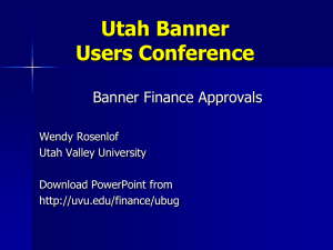 Banner Finance Approvals PowerPoint