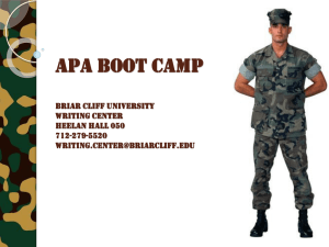 APA BooT Camp - BCU Writing Center