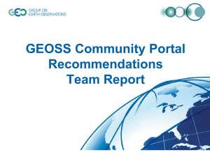 GEOSS Community Portal Recommendations Team Report