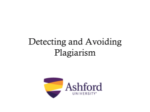 Detecting and avoiding Plagiarism Tutorial