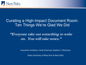 Curating a High-Impact Document Room