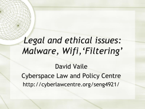 Malware filter WiFi - Cyberspace Law and Policy Centre