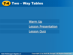 two-way table - School District 27J