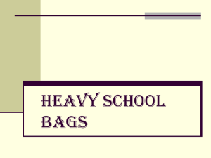 The weight of school bags