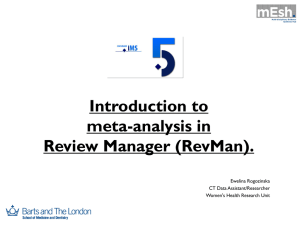 Introduction to meta-analysis in Review Manager (RevMan)