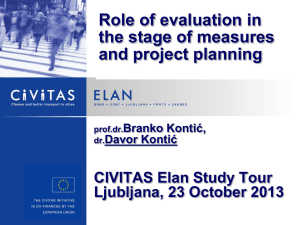 Role of evaluation in the stage of measures and project