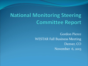 National Monitoring Steering Committee Report