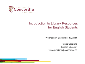 Introduction to Library Resources