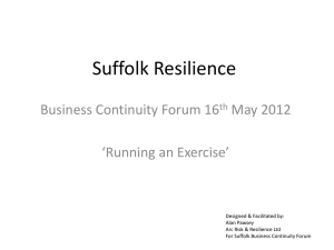 Running an Exercise - Suffolk Resilience