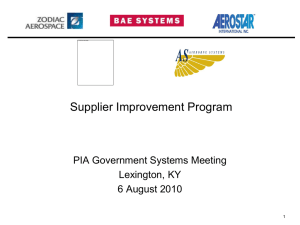 Supplier Improvement Program - Parachute Industry Association