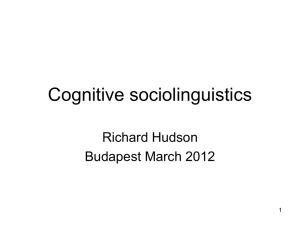 Cognitive sociolinguistics