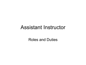 Assistant Instructor Roles & Responsibilities