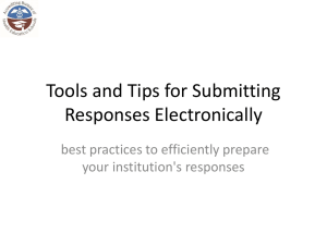 Tools and Tips for Submitting Responses Electronically