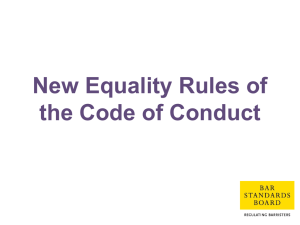 New Equality Rules of the Code of Conduct