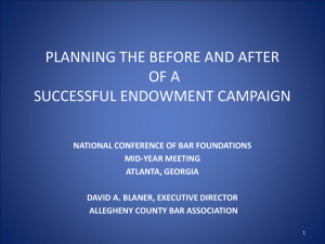 planning the before and after of a successful endowment campaign