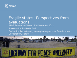 Presentation - Fragile States: Perspectives from Evaluations