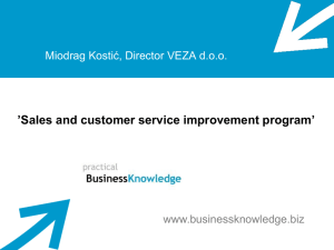 Sales and customer service improvement program