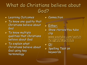 What do Christians believe about God