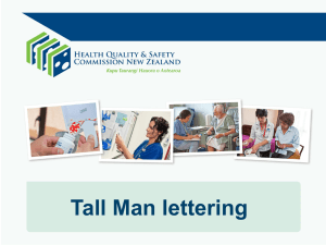 What is Tall Man lettering? - Health Quality & Safety Commission