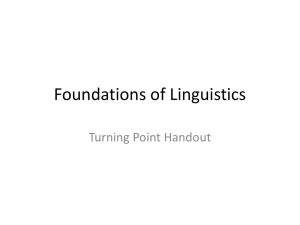 Foundations of Linguistics