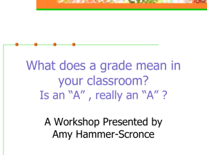 What does a grade mean in your classroom? Presented by Amy