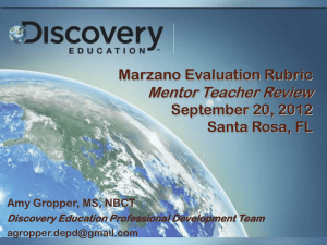 Marzano Evaluation Rubric Mentor Teacher Review