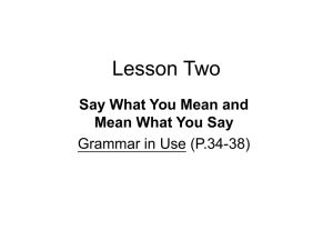 Lesson Two (Grammar in Use)