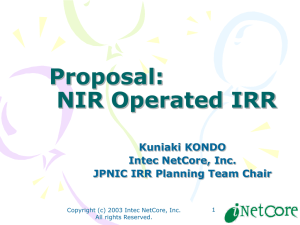 Proposal: NIR Operated IRR