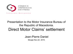 Presentation to the Motor Insurance Bureau of the Republic of