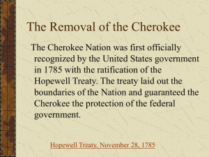 Powerpoint on the Cherokee Removal with embedded lesson on