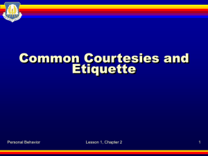 Common Courtesies and Etiquette