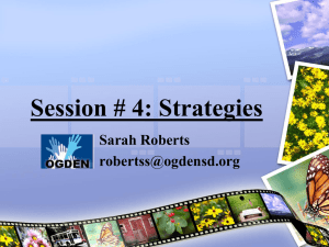 Session # 4: Strategies